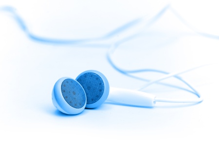 concept of digital music white Headphonesの写真素材