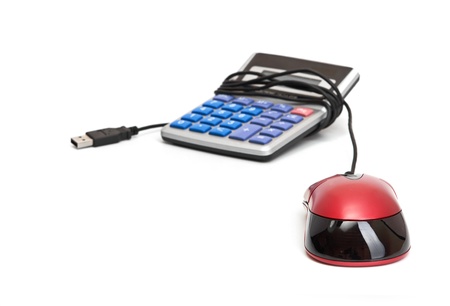 Calculator and computer mouseの写真素材
