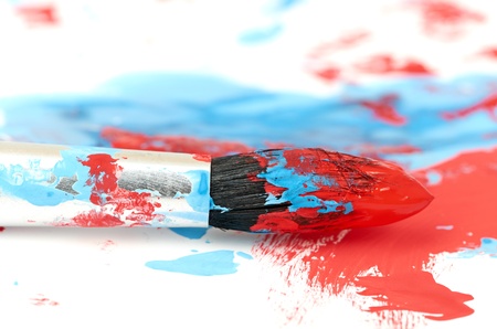 brush and paint scratch isolated on white backgroundの写真素材