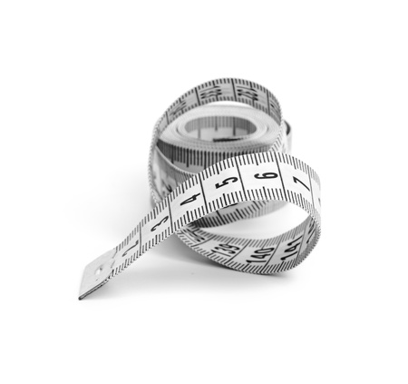 white tape measuring isolated on white background