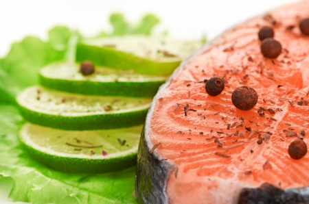 salmon and limeの写真素材