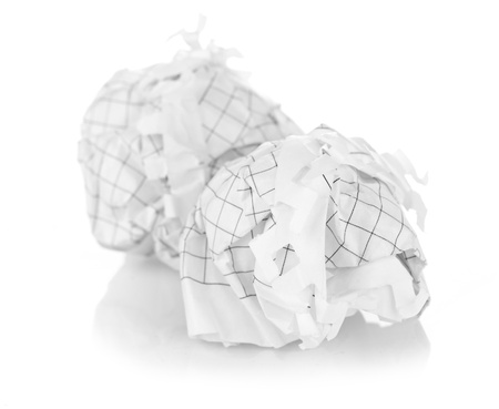 Crumpled paper ballsの写真素材
