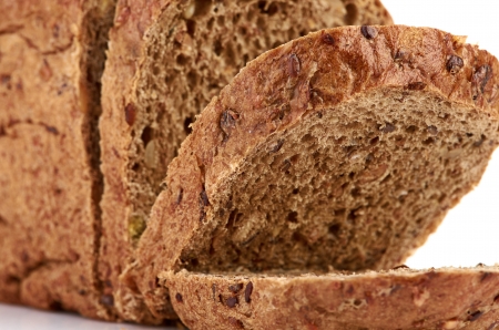 whole wheat bread, isolated on white background