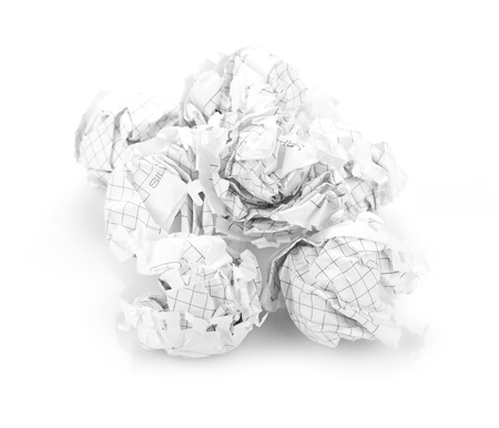 Crumpled paper ballsの写真素材