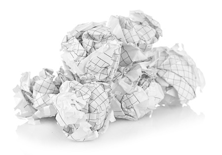 Crumpled paper ballsの写真素材