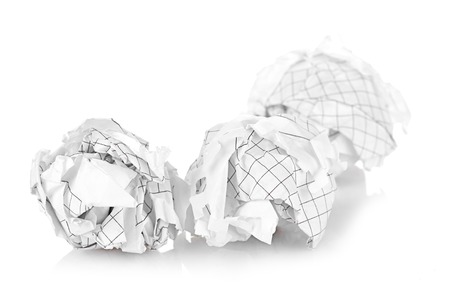 Crumpled paper ballsの写真素材