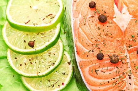 salmon and limeの写真素材
