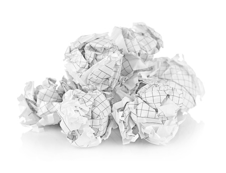 Crumpled paper ballsの写真素材