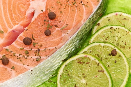 salmon and limeの写真素材
