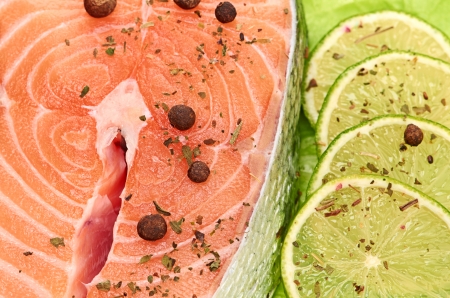 salmon and limeの写真素材