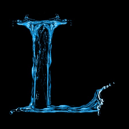 One letter of water alphabetの写真素材
