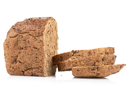 whole wheat bread, isolated on white 