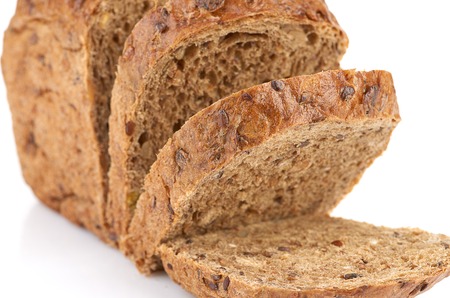 whole wheat bread, isolated on white 