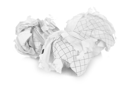 Crumpled paper ballsの写真素材