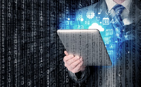 Business man using tablet PCの写真素材