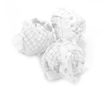Crumpled paper ballsの写真素材
