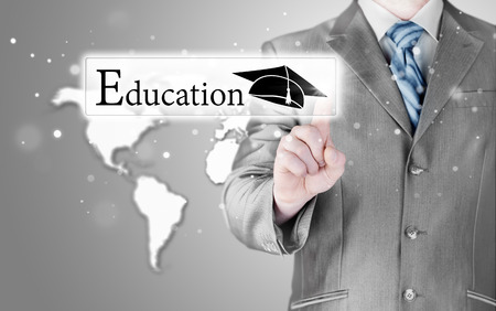 business man pointing  education  conceptの写真素材