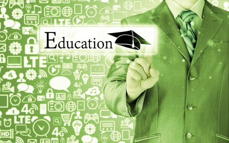 business man pointing  education  conceptの写真素材