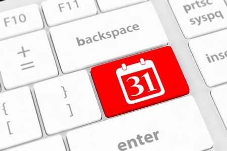 Calendar Icon on Computer Keyboardの写真素材