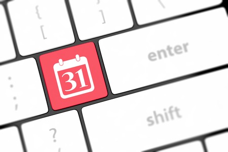 Calendar Icon on Computer Keyboardの写真素材