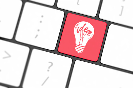 Computer keyboard with lamp keyの写真素材