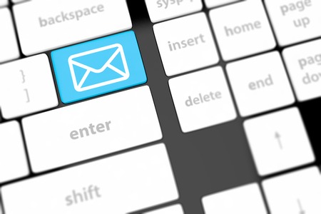 Mail keyboard button on grey keyboardの写真素材