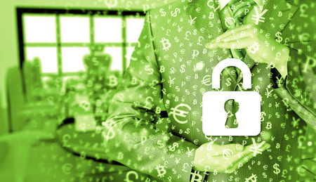 lock security businessman protect conceptの写真素材