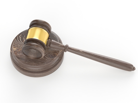 Gavel isolated on white backgroundの写真素材