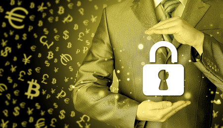 lock security businessman protect conceptの写真素材