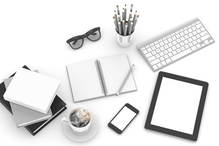 workplace, top viewの写真素材