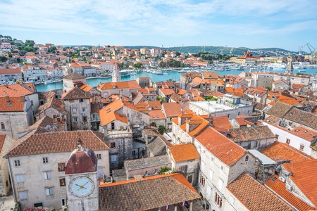 old Venetian town near the Adriatic sea, Trogir, Croatiaの写真素材