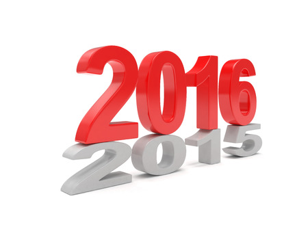 2015-2016 change new year 2016 isolated