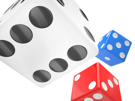 three dices on white background