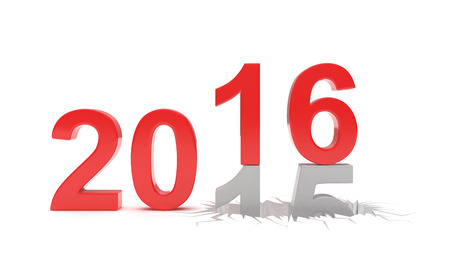 2015-2016 change new year 2016 isolatedの写真素材