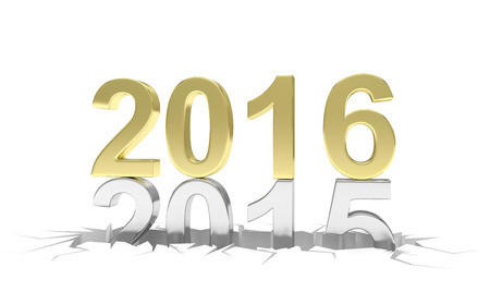 2015-2016 change new year 2016 isolated