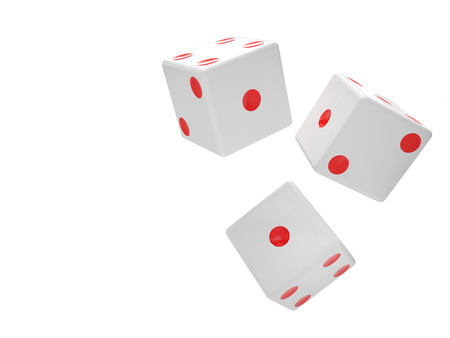 three dices on white background