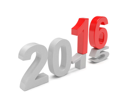2015-2016 change new year 2016 isolated
