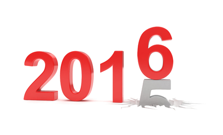 2015-2016 change new year 2016 isolatedの写真素材