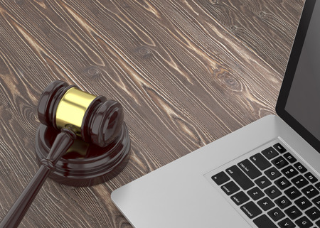 Gavel and laptopの写真素材