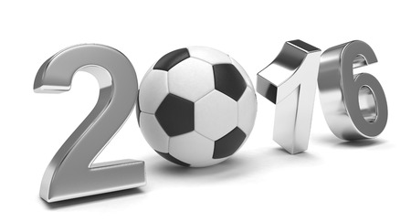 New Year 2016 and soccer ballの写真素材