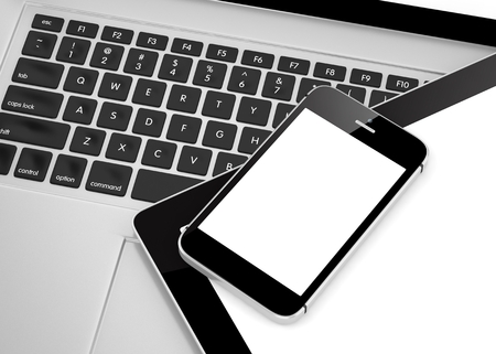 Laptop, phone and tablet pc.の写真素材