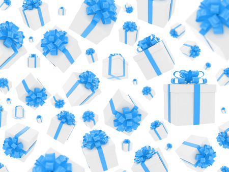 a lot of gift boxes fall down backgroundの写真素材