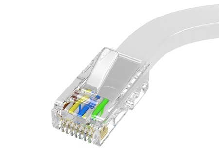 wire rj-45 on a white background, isolated