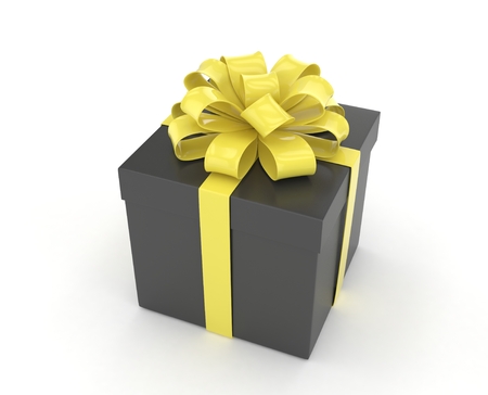 gift box with bows isolated on white