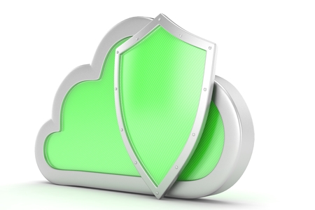 cloud and shield, cloud security conceptの写真素材