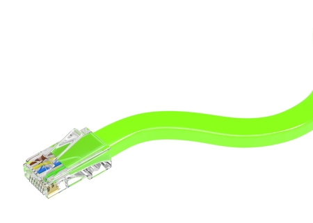 wire rj-45 on a white background, isolatedの写真素材