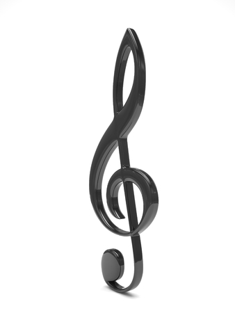 treble clef 3d on whiteの写真素材