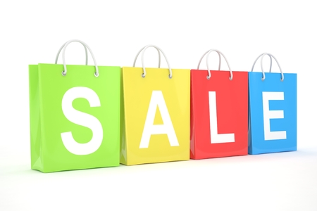 sale written on shopping bags. 3d rendering.の写真素材