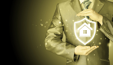House protection and insurance. Home shield. Real estate safety.の写真素材