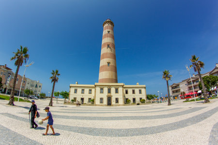 A lighthouse on the seaside of the atlantic oceanの写真素材